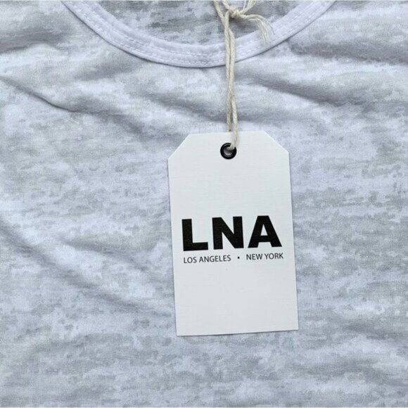 LNA Swing Bib Tank Top Cropped Cotton Sleeveless Casual Basic White Size XS - Picture 6 of 7